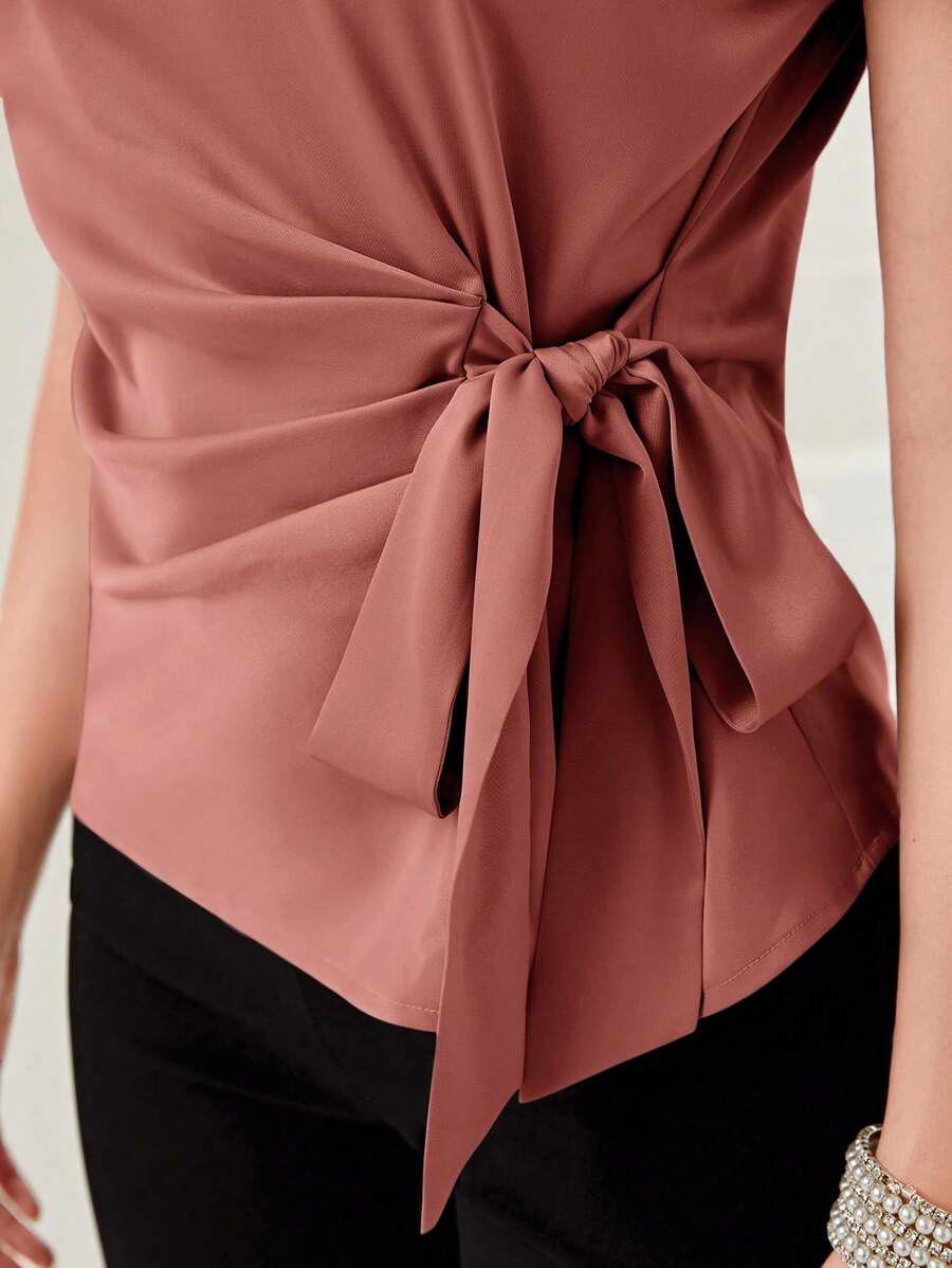 Tie-Back Sculpted Blouse
