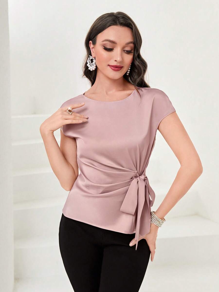 Tie-Back Sculpted Blouse