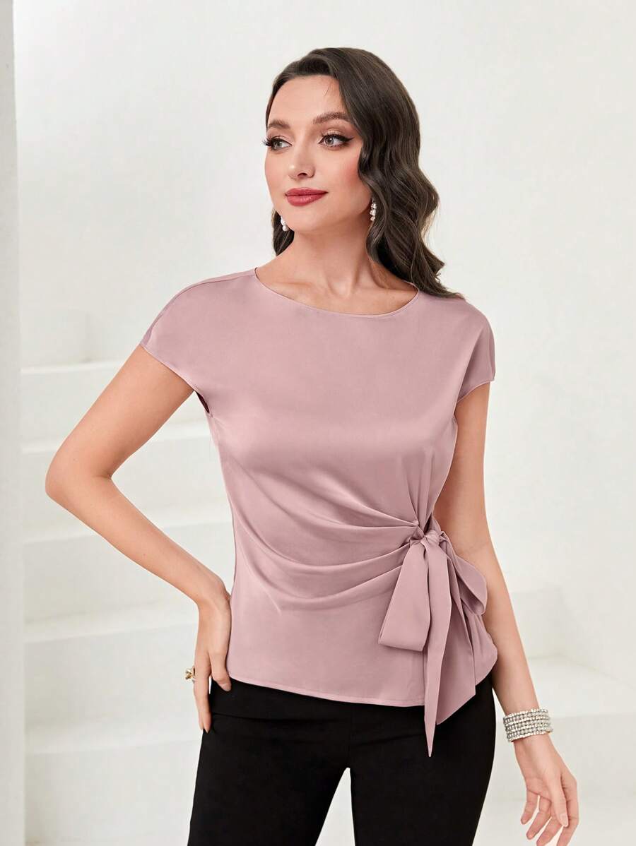 Tie-Back Sculpted Blouse