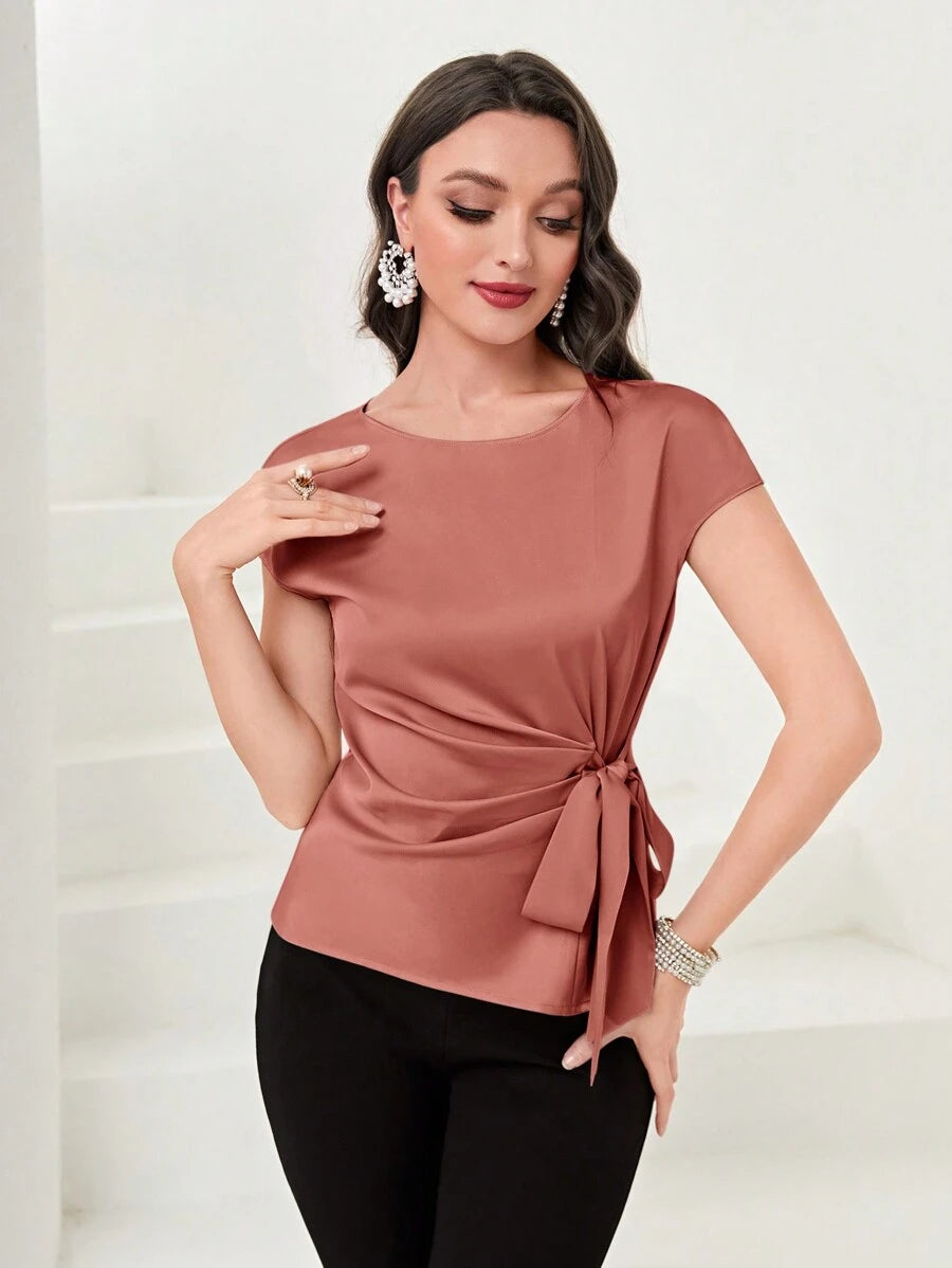 Tie-Back Sculpted Blouse