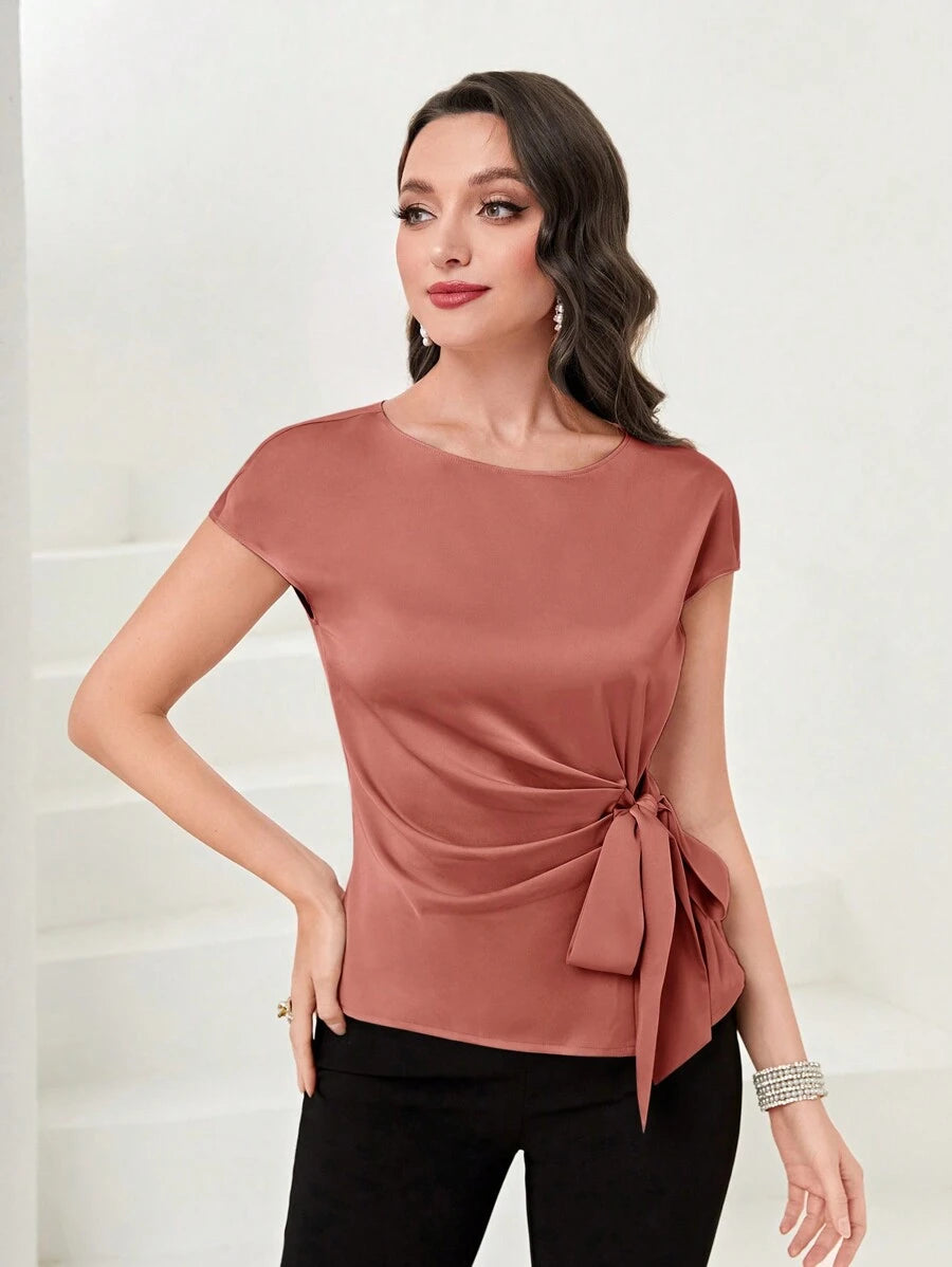 Tie-Back Sculpted Blouse