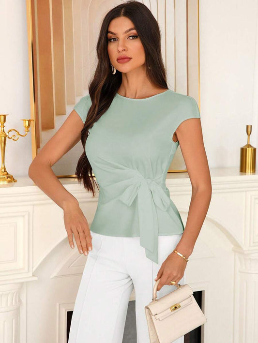 Tie-Back Sculpted Blouse