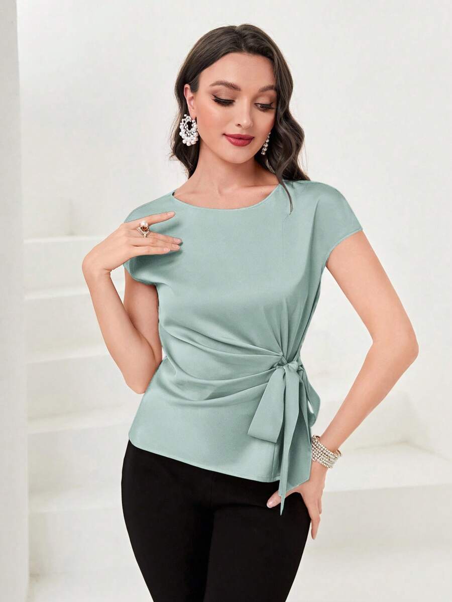 Tie-Back Sculpted Blouse