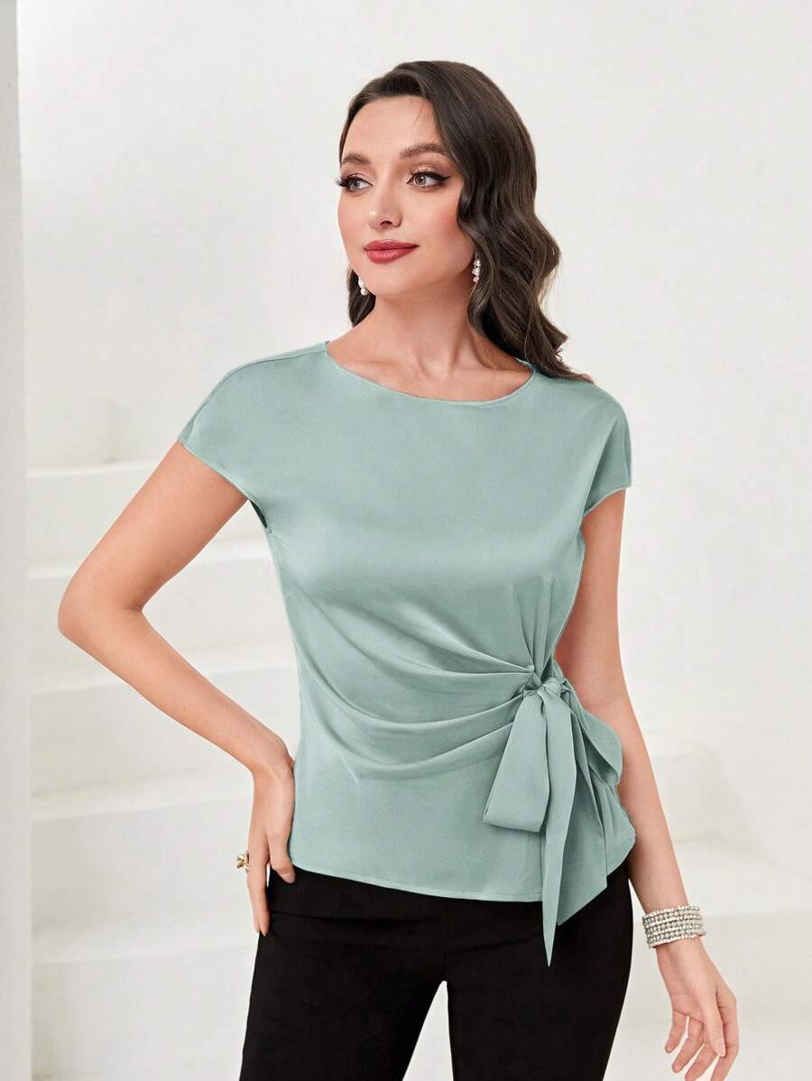 Tie-Back Sculpted Blouse