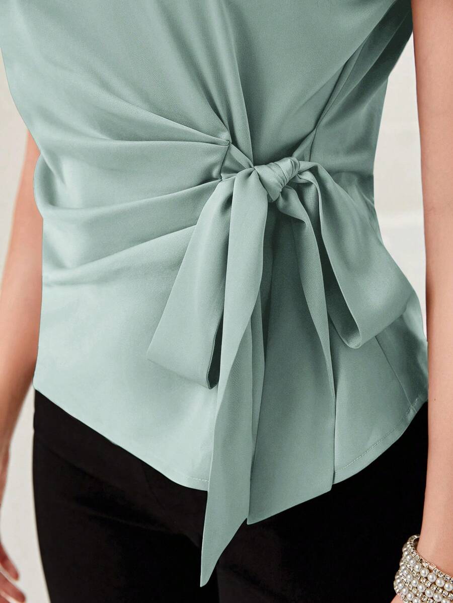 Tie-Back Sculpted Blouse